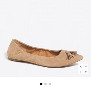 NWT J Crew Tassel Flats in beautiful suede!
